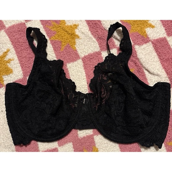 Smart & Sexy Full Figure Black Lace Unlined Underwire Bra, Size‎ 40DDD/40F - Picture 1 of 5